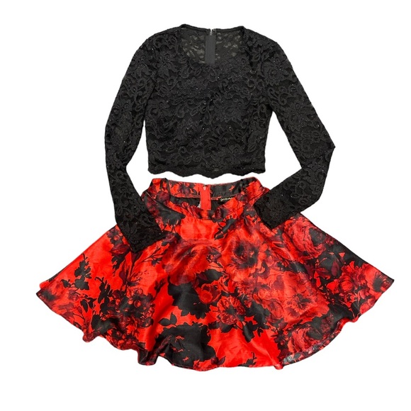 Jodi Kristopher 2 Piece Formal Semi Formal Prom Dance Outift Dress/Skirt Set Sz1 - Picture 1 of 4